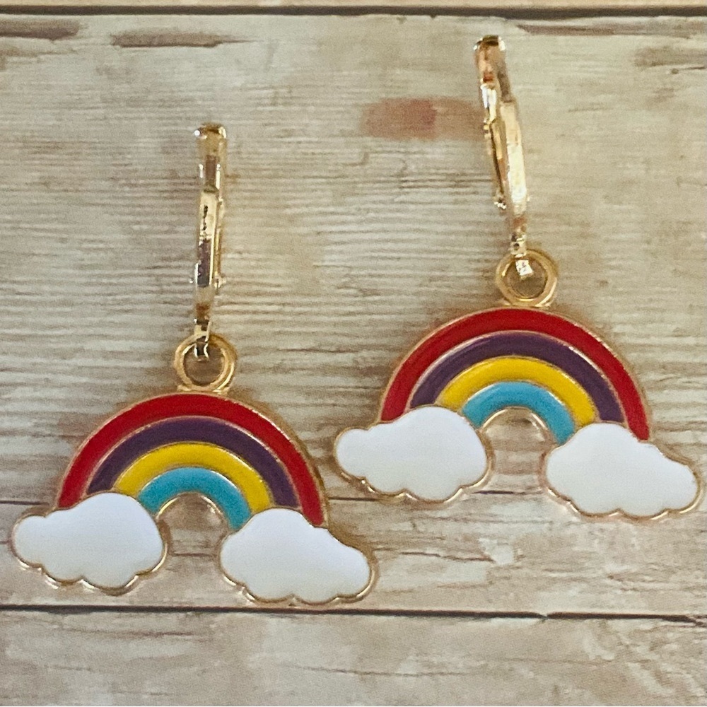 🌼4/$10🌼 NEW Rainbow Hypoallergenic Huggie Hoop Earrings For Kids & Adults
